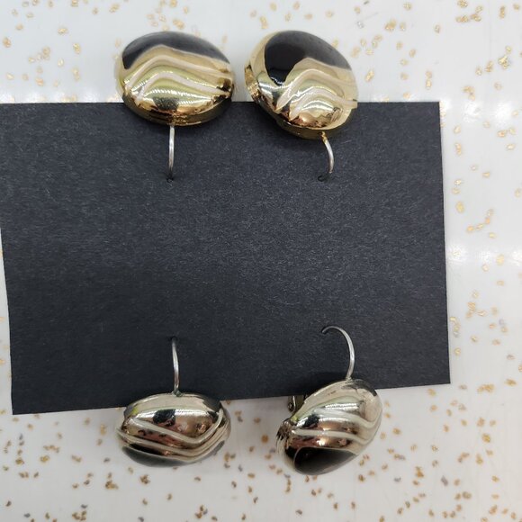 BFD-80's Metal and Enamel Bauble Earring Set - Picture 3 of 9